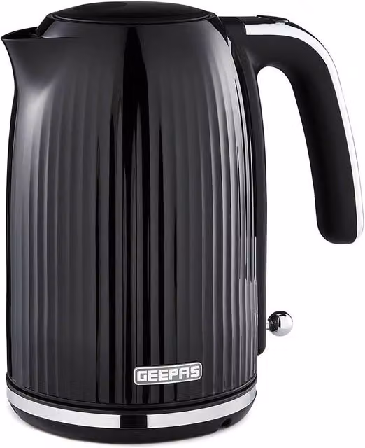 Geepas Fluted Collection Electric Kettle, 1.7 l, Black