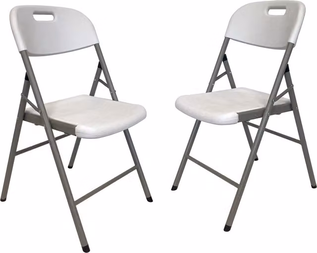 BillyOh White Stackable Plastic and Metal Folding Garden Chairs