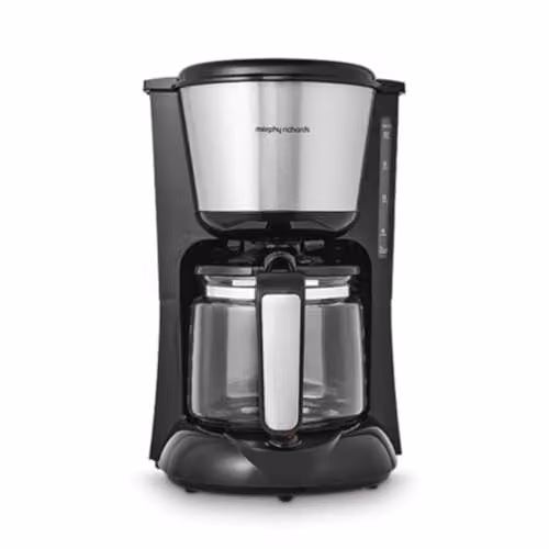 Morphy Richards Equip Filter Coffee Machine with Glass Jug in Black and Silver