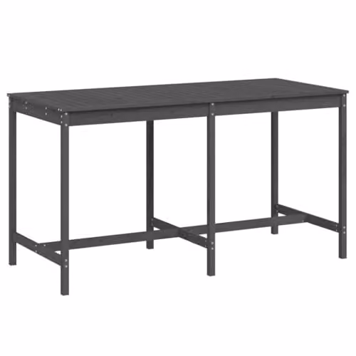 vidaXL Grey Solid Pine Garden Table, W: 203.5 cm, D: 90 cm, H: 110 cm