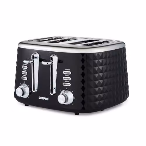 Geepas Argyle 4 Slice Toaster, 1750W, Black