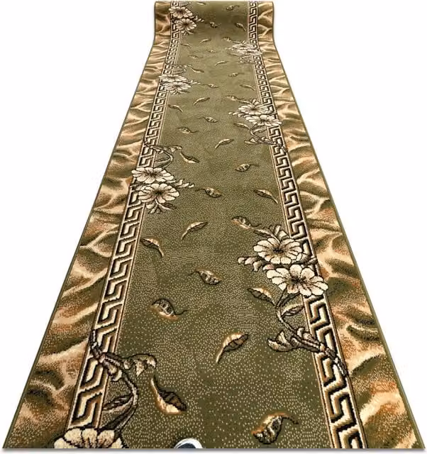 RugsX Bcf Trio Floral Runner in Green, W/D: 200 x 200 cm