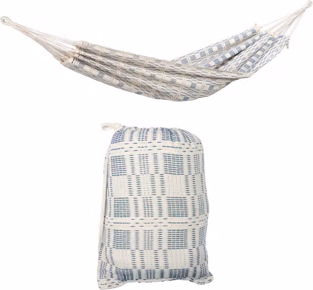 Carioca Coral Hammock in Blue Cotton-Blend Fabric