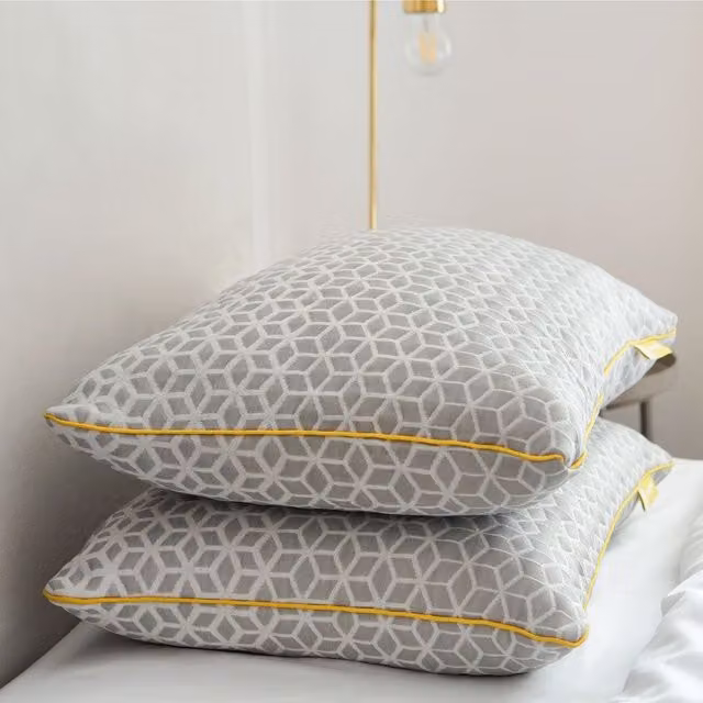 Brightr Sleep Luna 2 Pack Memory Foam Pillows in Grey, Medium Firm, Cooling and Antibacterial for Side, Back and Stomach Sleepers