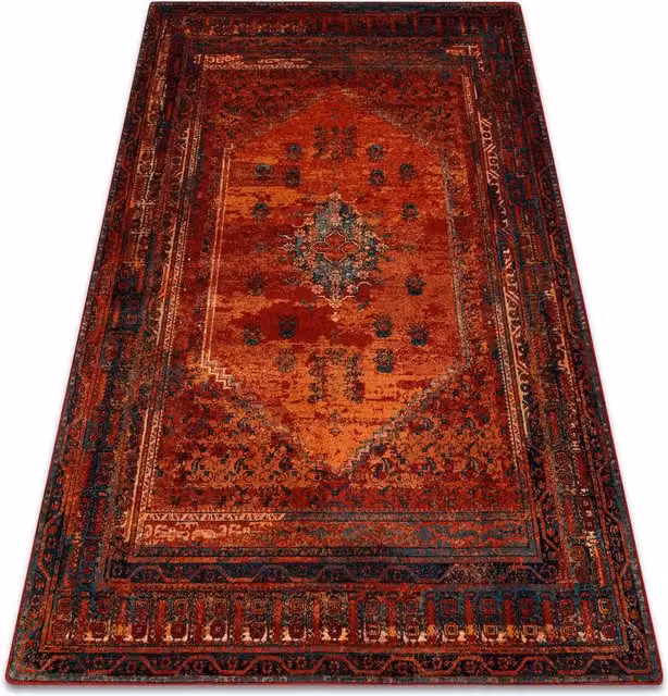 RugsX Wool Omega Vintage Rug in Red, W: 200 cm, D: 300 cm