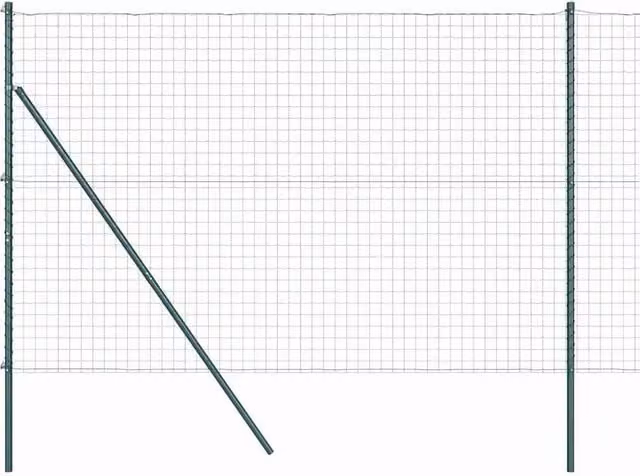 Berkfield Home Euro Fence with 7 Posts, Green Galvanised Steel, 1.5 x 10 m