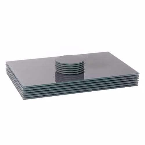 Harbour Housewares 12pc Glass Placemats and Round Coasters Set in Grey, W: 40 cm, D: 30 cm