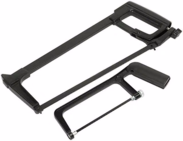 Loops 2 Pack Premium Die Cast Engineers Hacksaw 300mm and Junior Hacksaw 150mm in Black and Multicolour