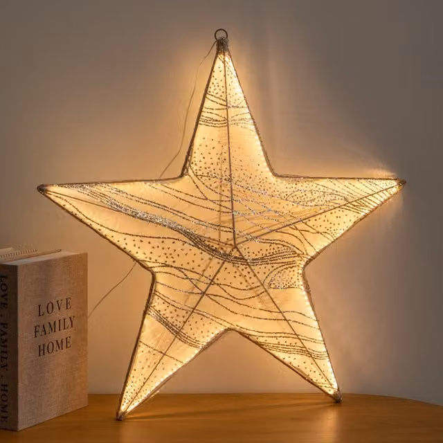 Samuel Alexander White Star Hanging Christmas Decoration, 58 cm