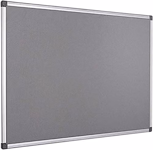 KAV Grey Aluminium Frame Felt Notice Board, W: 60 cm, H: 45 cm
