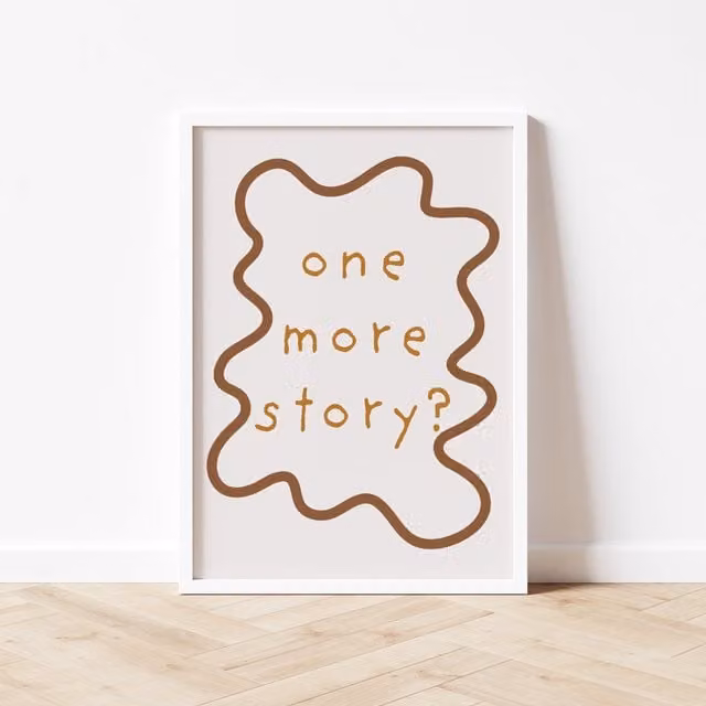 Autumns Corner One More Story? Wavy Edition Typography Print, A2, Multicolour