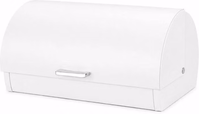 PAWNORA Airtight Bread Bin with Roll Top Lid, White
