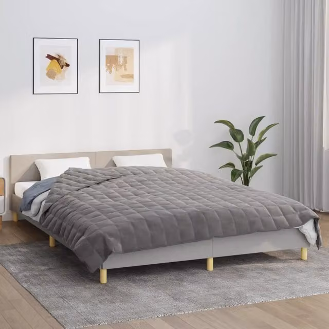 Berkfield Home Weighted Blanket in Grey, 200 x 200 cm, 13 kg