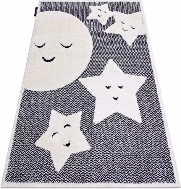 RugsX Modern Children's Rectangular Rug in Grey, W: 120 cm, L: 170 cm