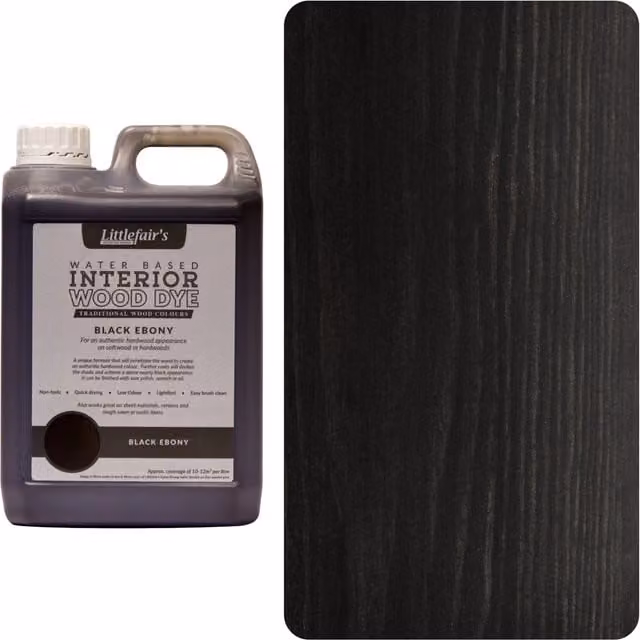 Littlefair's Indoor Wood Stain in Black Ebony, 2.5l