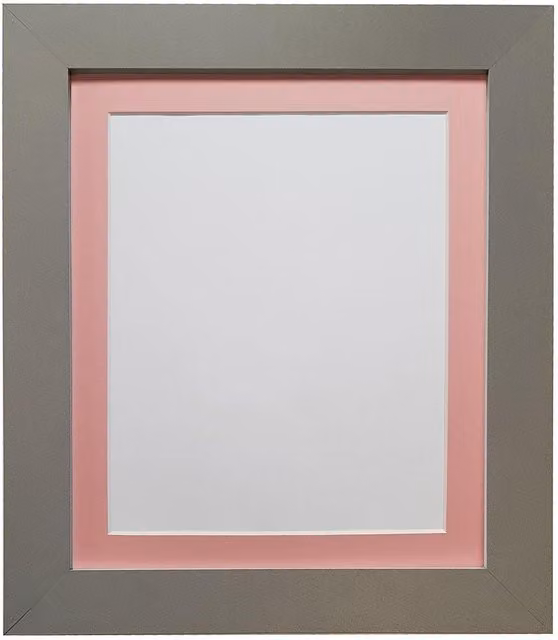 Frames & Mirrors 4U Metro Rectangular Picture Frame in Dark Grey with Pink Mount, Image Size: 50 x 70 cm