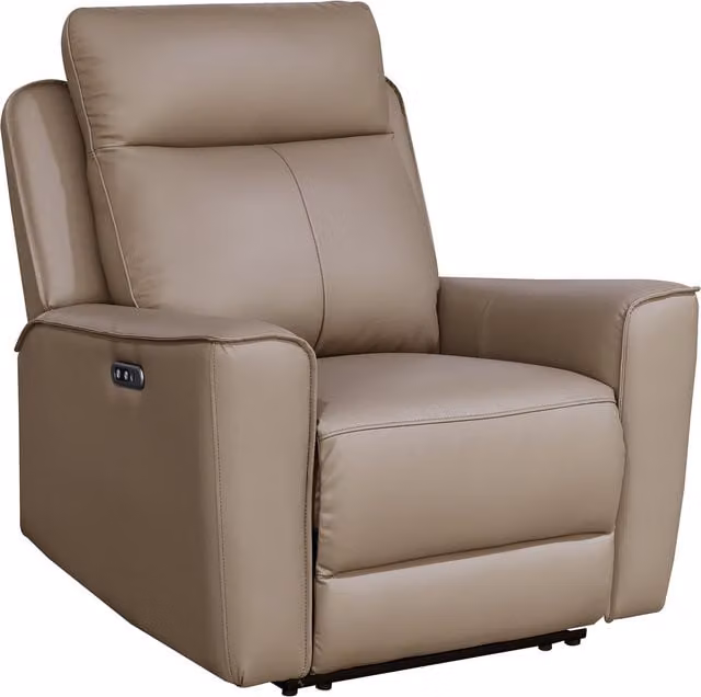 Aspire Rivington Real Leather Power Recliner 3 + 2 + 1 Sofa Set with USB Charging in Taupe