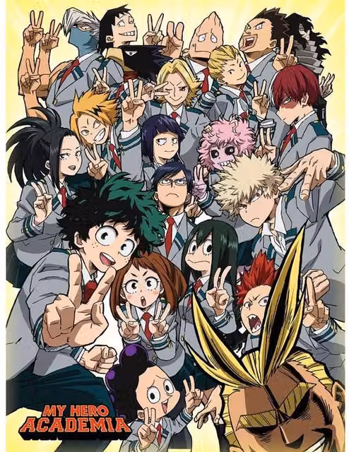 My Hero Academia School Class Selfie Multicolour Canvas Print Illustration
