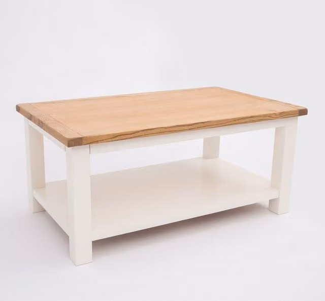 Cabinet Bits Lovere Rectangular Coffee Table in White Ash Wood, H45 x W100 x D60 cm