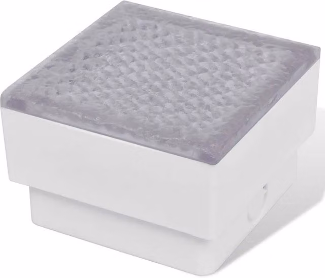 Berkfield Home 12-Piece LED Inground Garden Lights, White, W/D/H: 10 x 10 x 6.8 cm