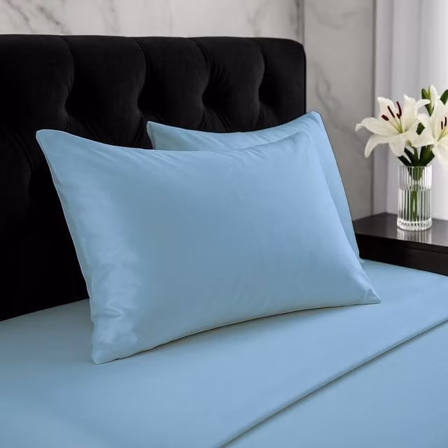 Home Sweet Home UK Blue Microfibre Pillowcase Set of 2 with Envelope Closure, W: 48 cm, H: 74 cm