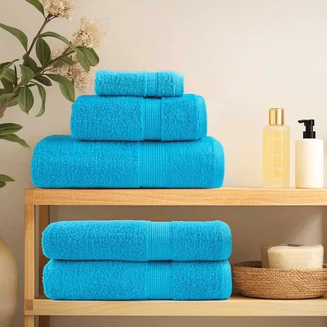 Berkfield Home SOLUND Premium Cotton Terry Hand Towels, Turquoise, 2 Pack, W: 50 cm, L: 100 cm, 600 gsm