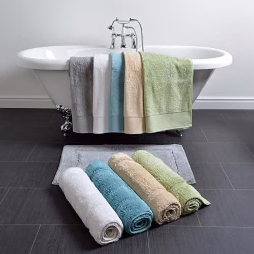 Allure Bath Fashions Bamboo Cotton Non-Slip Bath Mat in Sand, W: 50 cm x L: 80 cm