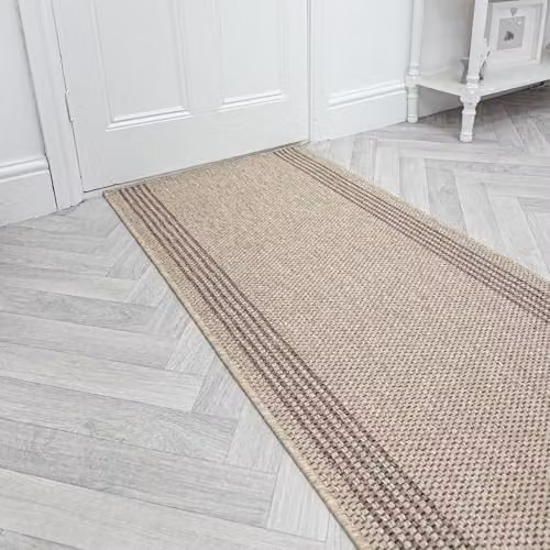 runrug Loop Pile Hallway Runner Rug in Beige, W/D/H: 80 x 360 x 0.5 cm