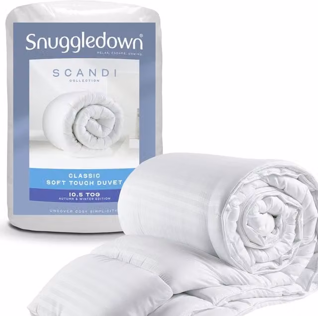 Snuggledown Scandi Classic Soft Touch 10.5 Tog Hollow Fibre Duvet, White, King Size