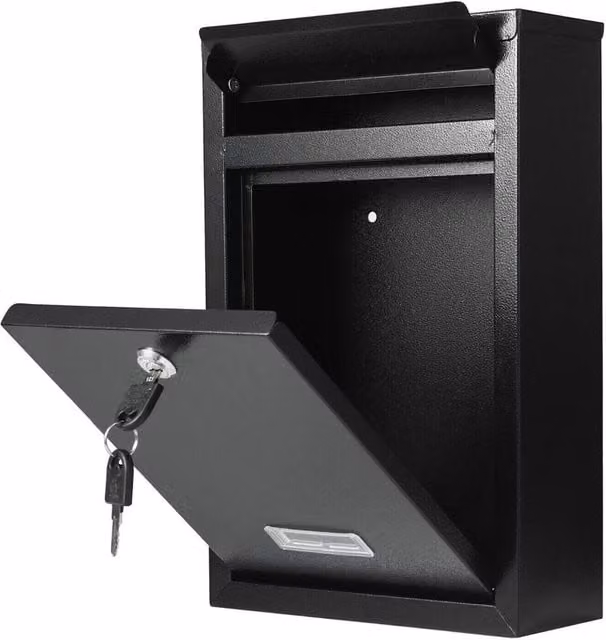 Nordara Black Steel Enamel Letterbox