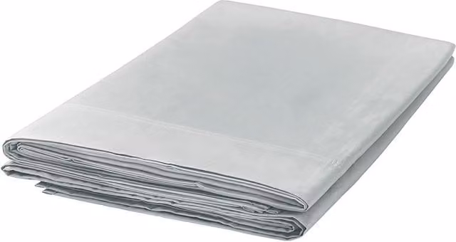 1951 Luxury 300 Thread Count Egyptian Cotton Percale Flat Sheet in Silver, Size: 180 x 200 cm