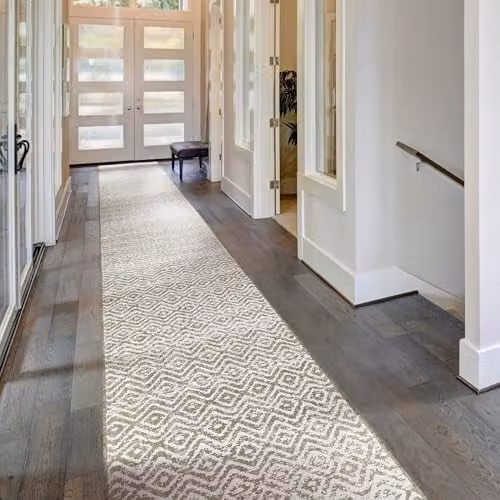 runrug Sauvignon Reversible Indoor/Outdoor Hallway Runner Rug in Cream, W: 70 cm, L: 270 cm