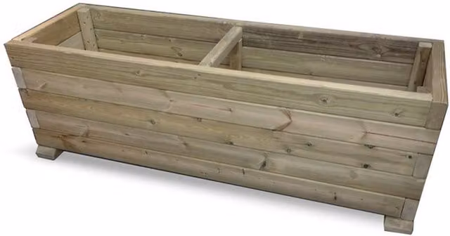 Churnet Valley Super Heavy Duty Vegetable Trough Planter in Brown Wood, W: 180 cm, D: 60 cm, H: 50 cm