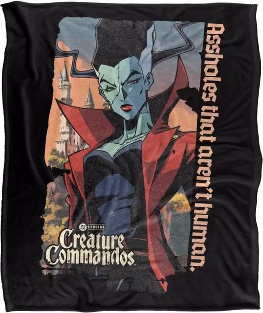 Warner Bros. Creature Commandos The Bride Super Soft Fluffy Polyester Throw Blanket, Multicolour, Large