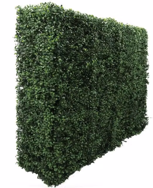 True Products Premium Freestanding Artificial Boxwood Hedge in Green with Metal Frame, W: 106 cm, D: 33 cm, H: 108 cm
