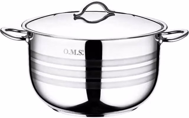 OMS Stainless Steel Casserole in Silver, 14.0 l