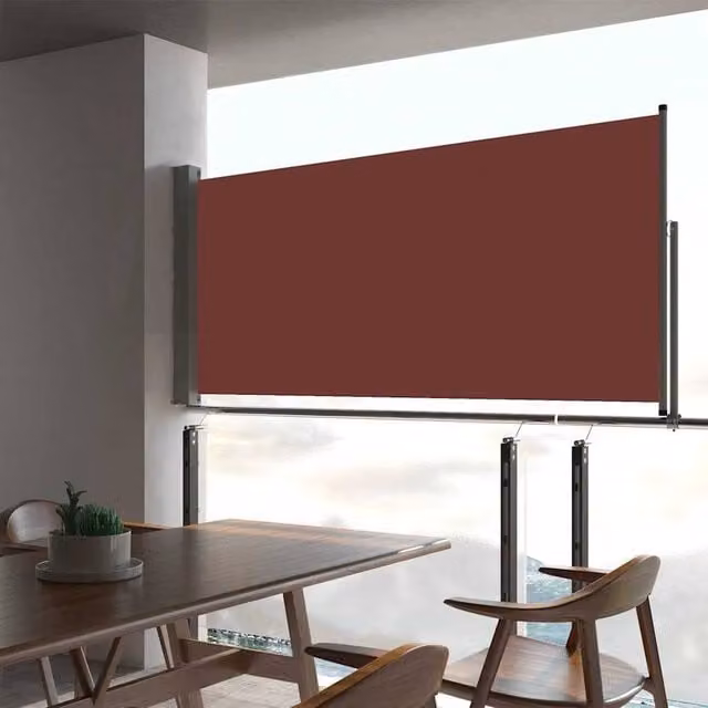 Berkfield Home Patio Retractable Side Awning in Brown, W/D/H: 300 x 60 x 60 cm