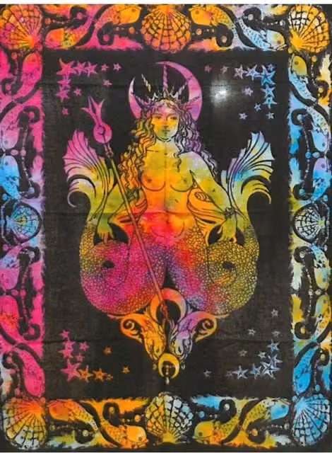 KDMD Mermaid Multicolour Cotton Textile Wall Hanging