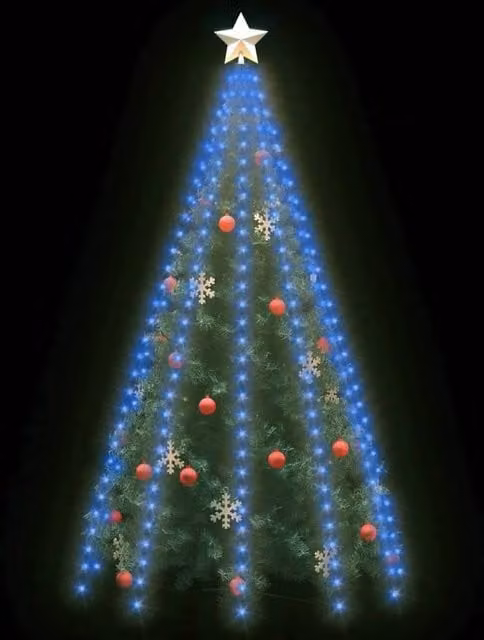 Berkfield Home Blue Christmas Tree Net Lights with 250 LEDs, 250 cm