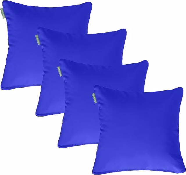 Gardenista Blue Plain Square Garden Scatter Cushion Set of 4 with Removable Stain Repellent Polyester Cover