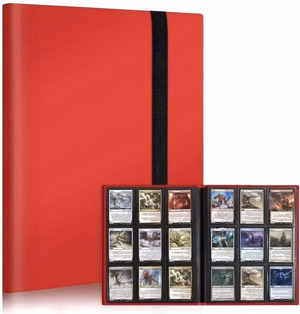 NESTLUNE Red A4 Trading Card Binder Album Folder for 540 Cards