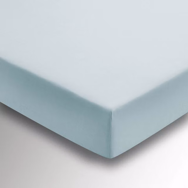 1951 Plain Dye Cotton Percale Super Kingsize Fitted Sheet, Green, W: 180 cm x L: 200 cm