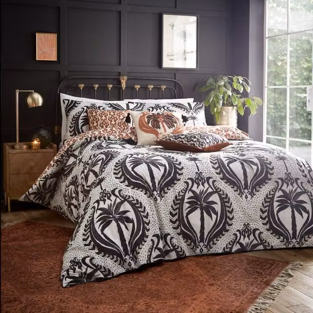 Laucala Bohemian Reversible Graphic Duvet Cover Set, Multicolour and White, 180 x 200 cm