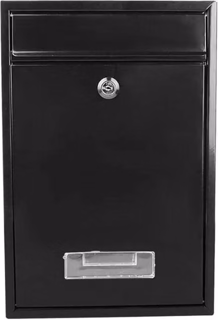 Nordara Black Iron Wall Mounted Lockable Letter Box