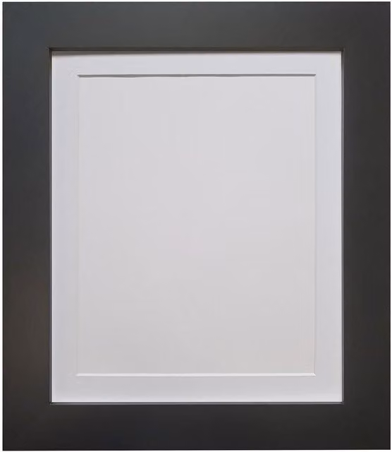 Frames & Mirrors 4U Metro Black Rectangular Picture Frame with White Mount, Image Size: 50 x 70 cm