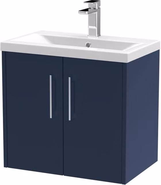 Balterley Winshill 2 Door Wall Hung Vanity Basin Unit, Blue, W: 60 cm