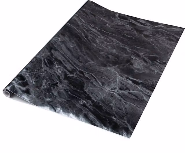 dc fix Marble Romeo Silver Self Adhesive Vinyl Wrap for Worktops and Furniture, Black, W: 67.5 cm, L: 10 m