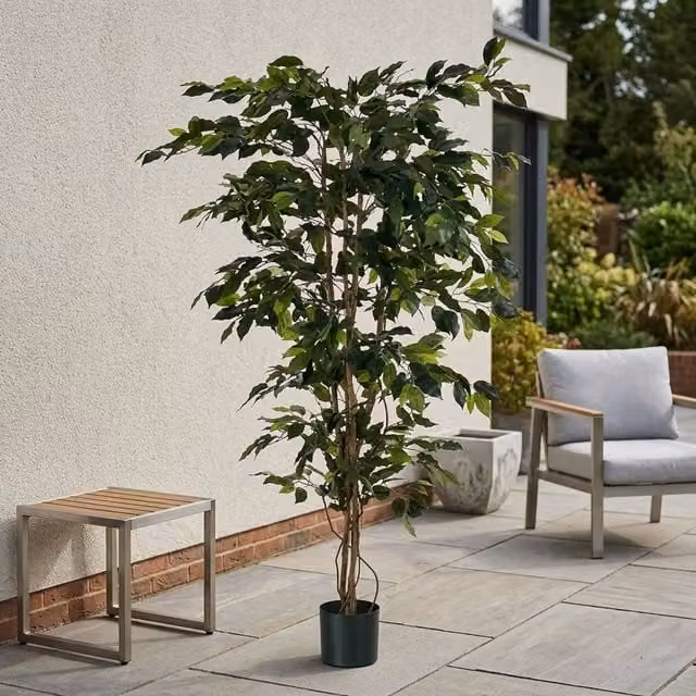 Garden Greatness Lifelike Green Ficus Potted Tree