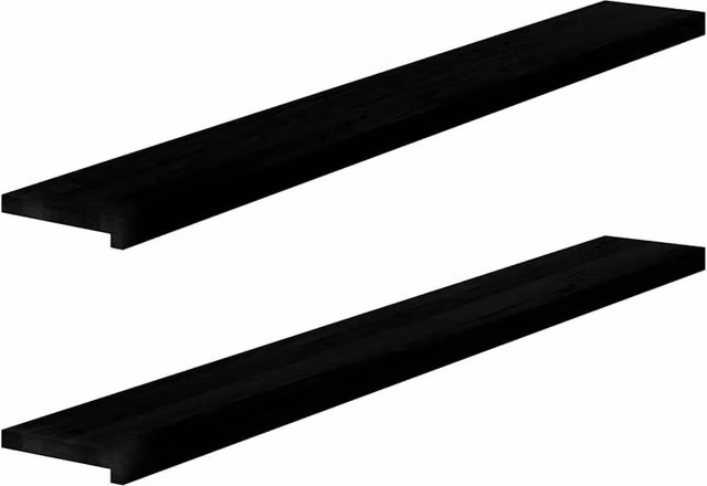 Berkfield Home Solid Oak Wood Window Sills, 2 Pieces, Dark Brown, W: 160 cm, D: 20 cm, H: 2 cm