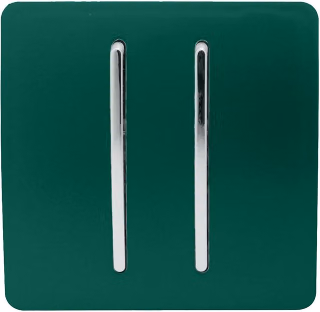 Trendi Modern Auto Retractive Doorbell Switch in Green and Chrome